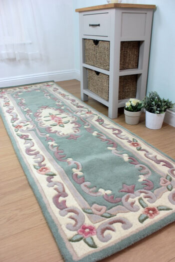 Flair Rugs, Ručne všívaný behúň Lotus premium Green, 67x210, zelená, chodba / predsieň