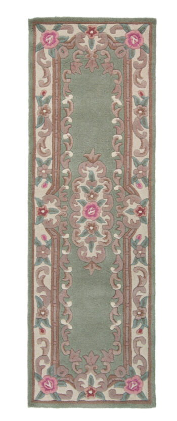 Flair Rugs, Ručne všívaný behúň Lotus premium Green, 67x210, zelená, chodba / predsieň