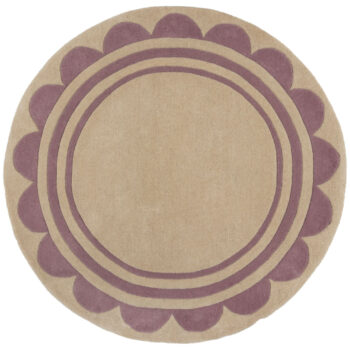 Flair Rugs, Ručne všívaný kusový koberec Lois Scallop Purple kruh, 120x120 (priemer) kruh, fialová, chodba / predsieň