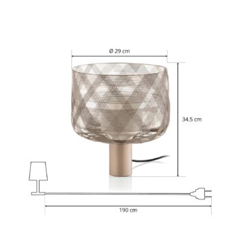 Forestier Antenna M stolná lampa 29 cm metal sivá