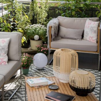 Forestier Bamboo Light M stolná lampa 39 cm biela