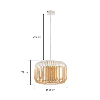 Forestier Bamboo Light S závesná lampa 35 cm biela