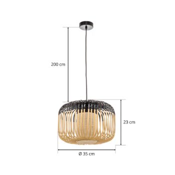 Forestier Bamboo Light S závesná lampa 35cm čierna