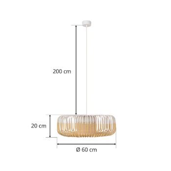 Forestier Bamboo Light XL závesná lampa 60cm biela