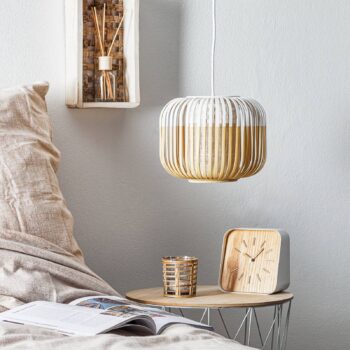 Forestier Bamboo Light XS závesná lampa 27cm biela