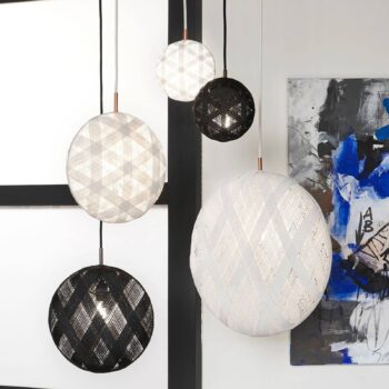 Forestier Chanpen M Hexagonal závesná lampa biela