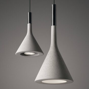 Foscarini Aplomb Mini závesná lampa z betónu, sivá