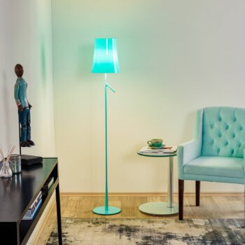 Foscarini Birdie LED Lettura stojaca akvamarín