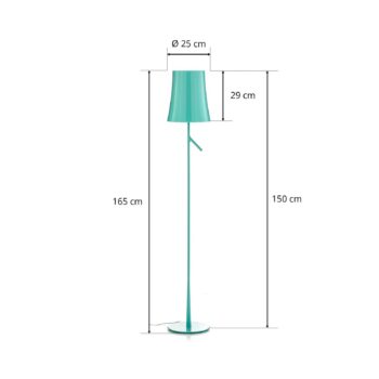 Foscarini Birdie LED Lettura stojaca akvamarín