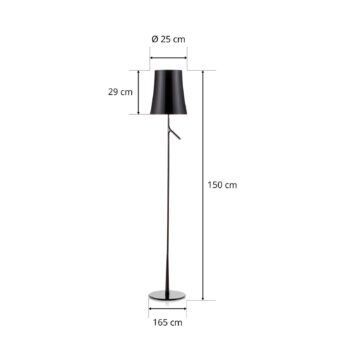 Foscarini Birdie LED Lettura stojaca lampa grafit
