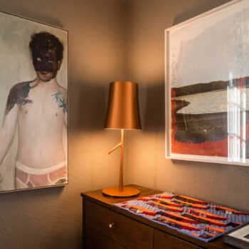 Foscarini Birdie LED grande stolová lampa medená