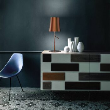 Foscarini Birdie LED piccola stolová lampa medená