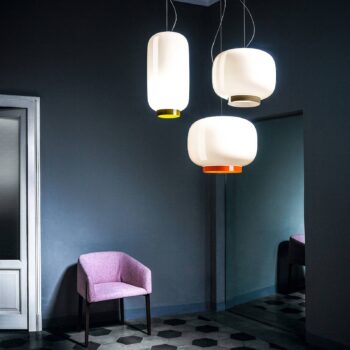 Foscarini Chouchin Reverse 1 LED biela/oranžová