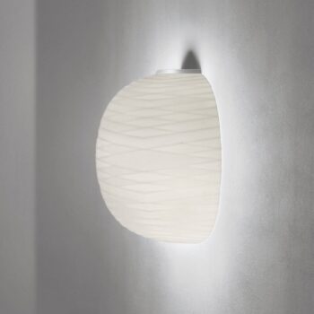 Foscarini Gem semi nástenné svietidlo, sklo, biela