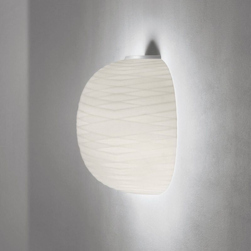 Foscarini Gem semi nástenné svietidlo, sklo, biela Foscarini Gem semi nástenné svietidlo, sklo, biela