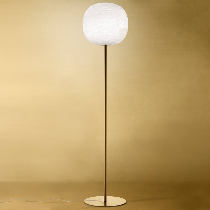 Foscarini Gem terra stojaca lampa, zlatá Foscarini Gem terra stojaca lampa, zlatá