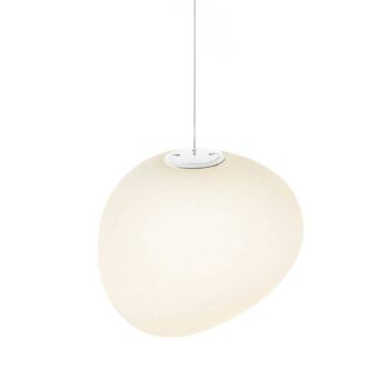 Foscarini Gregg MIDI závesná lampa, zo skla, biela