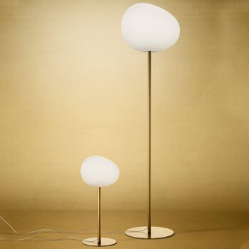 Foscarini Gregg grande stojaca lampa, 186 cm zlatá