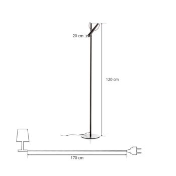 Foscarini Magneto stojaca LED lampa, čierna