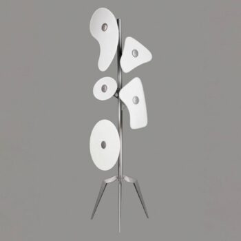 Foscarini Orbital stojacia lampa sklo biela
