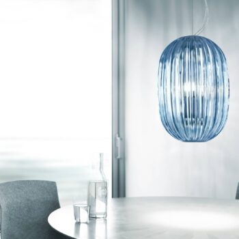 Foscarini Plass media závesná lampa E27, modrá