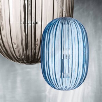 Foscarini Plass media závesná lampa E27, modrá