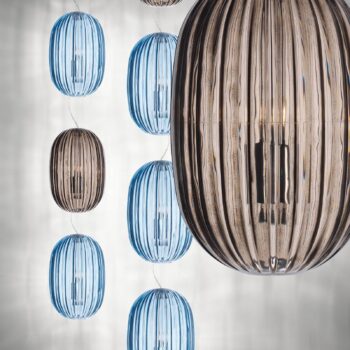Foscarini Plass media závesná lampa E27, modrá