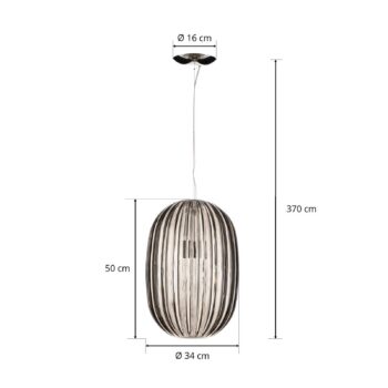 Foscarini Plass media závesná lampa E27, sivá