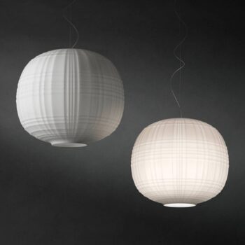 Foscarini Tartan LED závesné svietidlo, biela