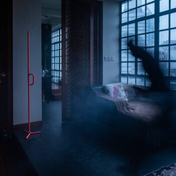 Foscarini Tobia terra stojaca LED lampa, oranžová