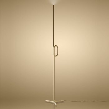 Foscarini Tobia terra stojaca LED lampa, zlatá