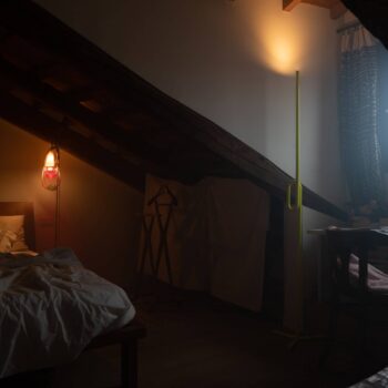 Foscarini Tobia terra stojaca LED lampa, žltá