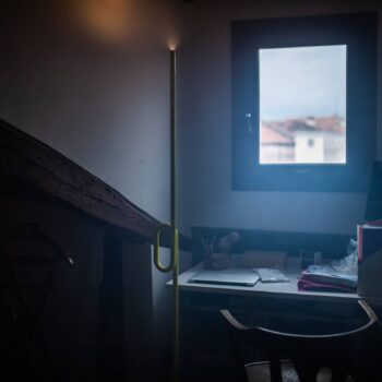 Foscarini Tobia terra stojaca LED lampa, žltá