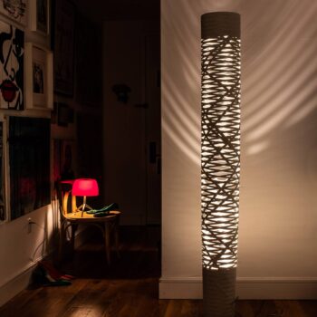 Foscarini Tress grande stojaca LED lampa, biela