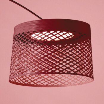 Foscarini Twiggy Grid LED oblúková lampa, karmínovo červená