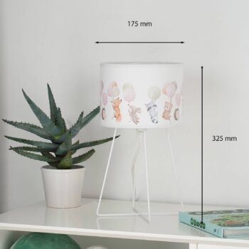 Freddy stolová lampa, farebná, zvieratá, E14, výška 32,5 cm