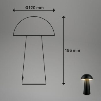 Fungo Mini LED stolová LED lampa, čierna, dotyková, plast