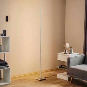 Funkčná stojacia lampa LED Orix v bielej farbe, 180 cm