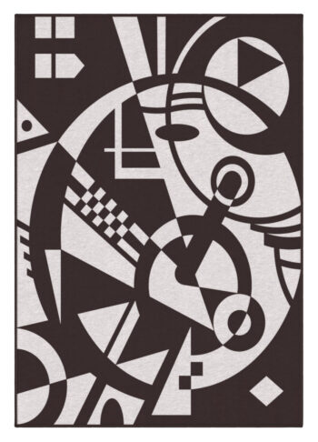GDmats, Dizajnový kusový koberec Geometry od Jindřicha Lípy, 140x200, hnedá, chodba / predsieň