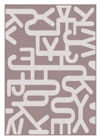 GDmats, Dizajnový kusový koberec Letters od Jindřicha Lípy, 160x230, béžová, chodba / predsieň