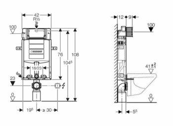 GEBERIT KOMBIFIX ECO podomietková nádržka pre zamurovanie Sigma 12cm, v. 108cm 110.302.00.5