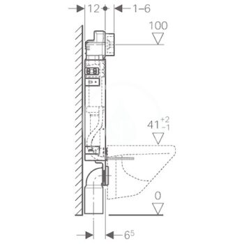 GEBERIT - Kombifix Montážny prvok Basic na závesné WC, 108 cm, splachovacia nádržka pod omietku Delta 12 cm 110.100.00.1