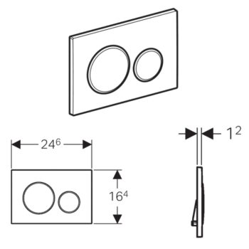 GEBERIT SIGMA20 ovládacie tlačítko, dual flush, čierna lesk /chróm 115.882.KM.1