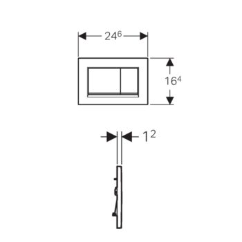 GEBERIT SIGMA30 ovládacie tlačítko, dual flush, chróm lesk 115.883.KH.1