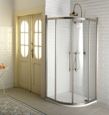 GELCO - ANTIQUE štvrťkruhová sprchová zástena 1000x1000, 2 dvere, číre sklo, bronz GQ5210C