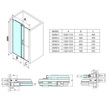 GELCO - DRAGON sprchové dvere 1100, číre sklo GD4611