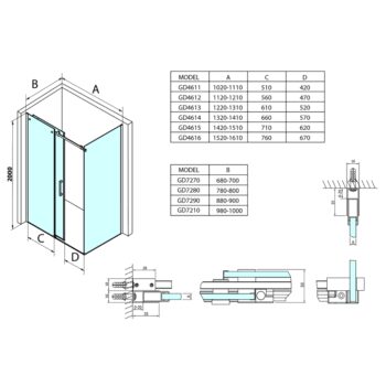 GELCO - Dragon obdĺžniková sprchová zástena 1400x700 L/P varianta GD4614GD7270