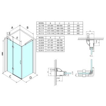 GELCO - Legro obdĺžniková sprchová zástena 1000x800 L/P varianta GL1110GL5680