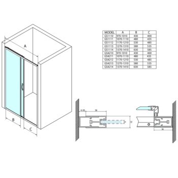 GELCO - SIGMA SIMPLY sprchové dvere posuvné 1200, sklo Brick GS4212