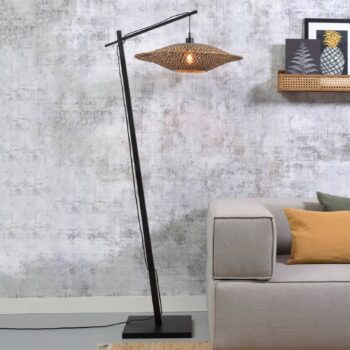 GOOD & MOJO Bali stojaca lampa rám čierna Ø 60 cm